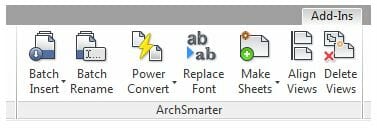 Screenshot of the toolbar Revit add-in Smart-Pack from Arch-Smarter