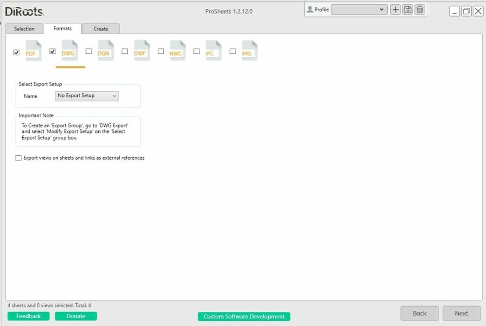 Screenshot of Revit add-in ProSheets