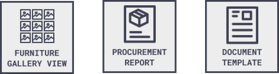 Gallery view, procurement, and document templates