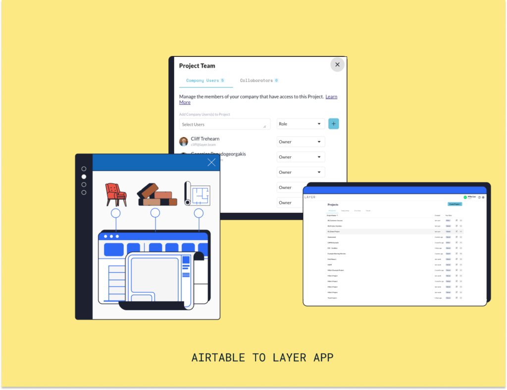Airtable to Layer App users and projects